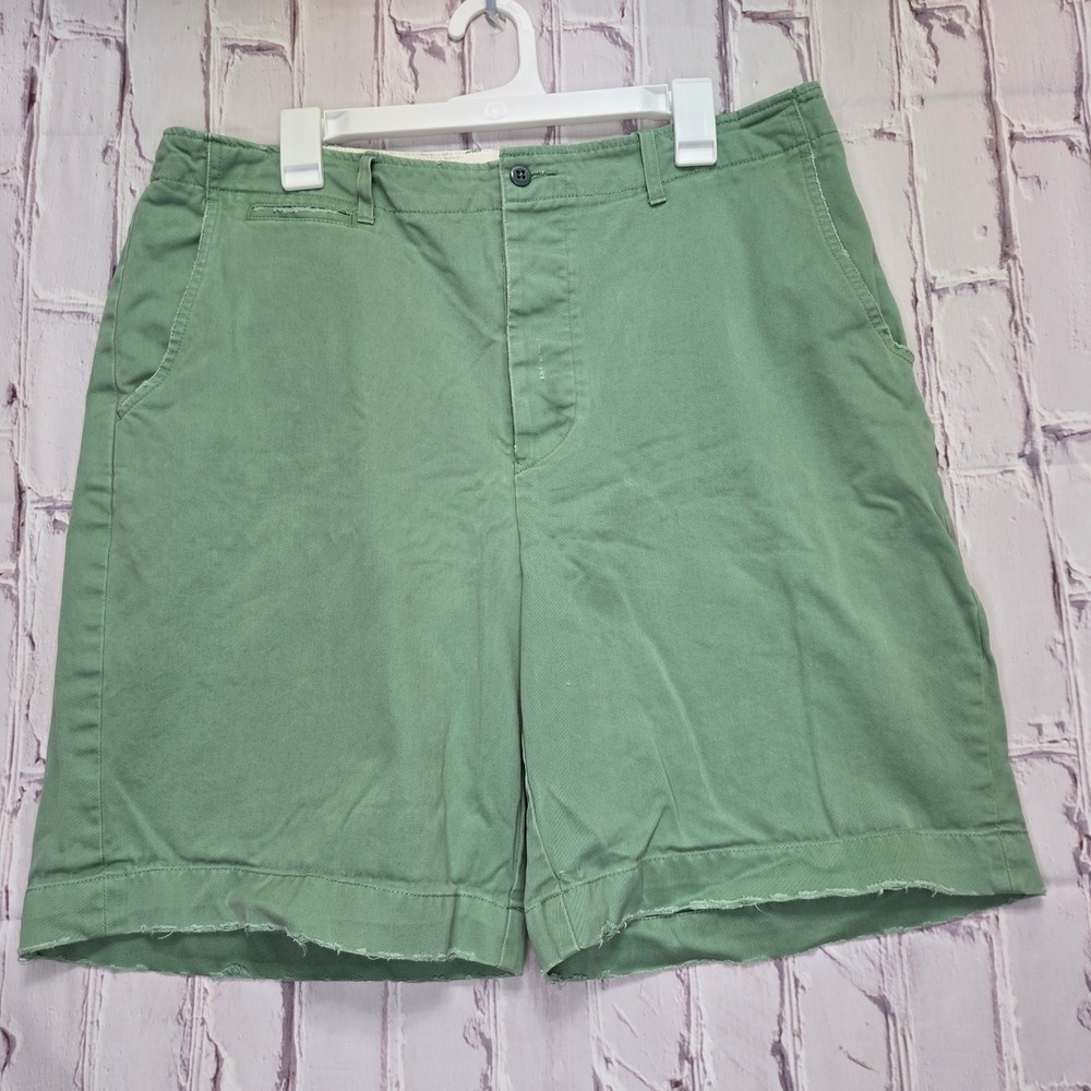 VTG Y2K Polo Ralph Lauren Chino Golf Shorts Green Distressed Casual Mens 36
